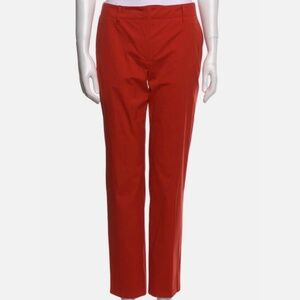Lightweight straight leg PRADA orang cotton blend trousers pants IT 42 US 6